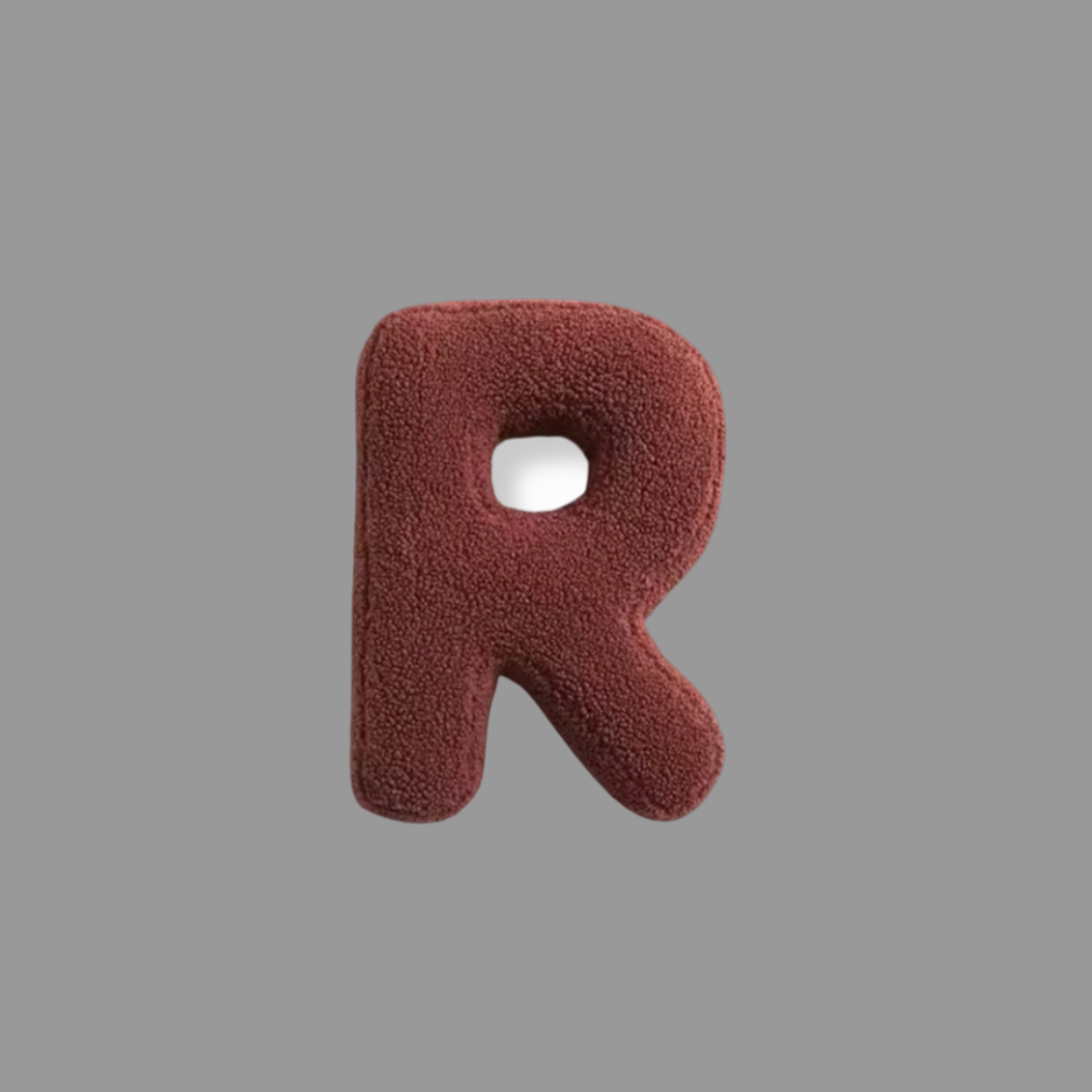 Coussin décoratif en velours – Forme de lettre – Alphabet complet