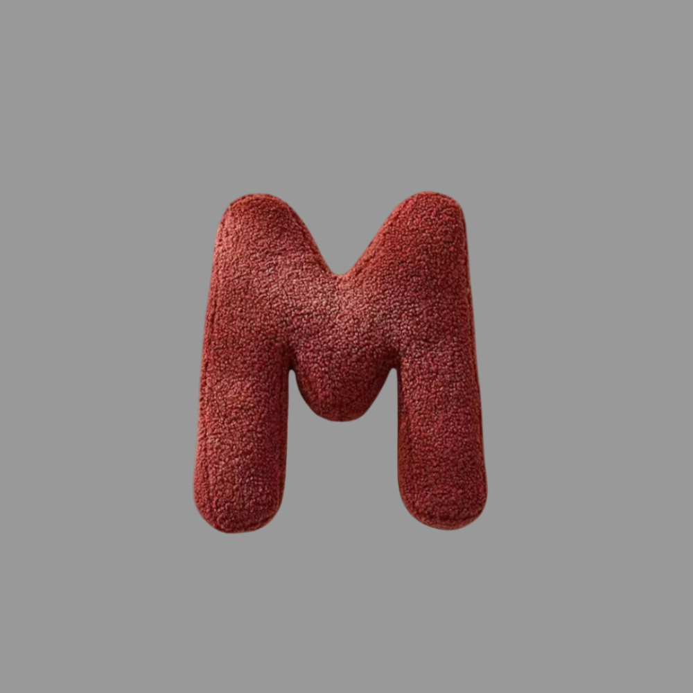 Coussin décoratif en velours – Forme de lettre – Alphabet complet