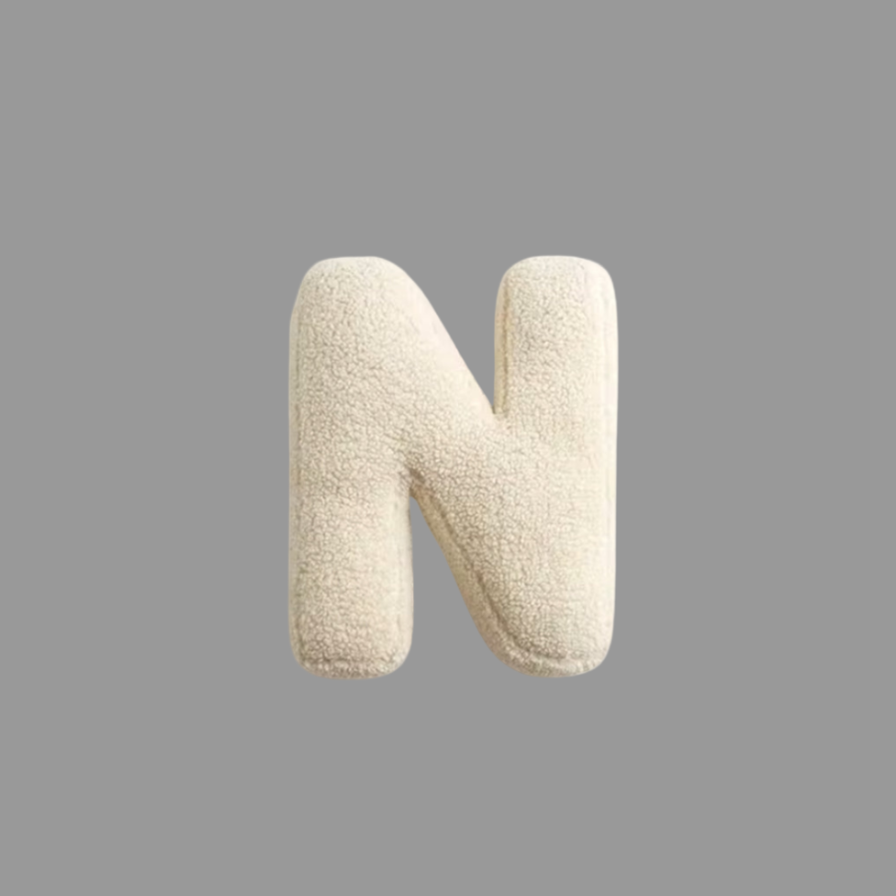 Coussin décoratif en velours – Forme de lettre – Alphabet complet