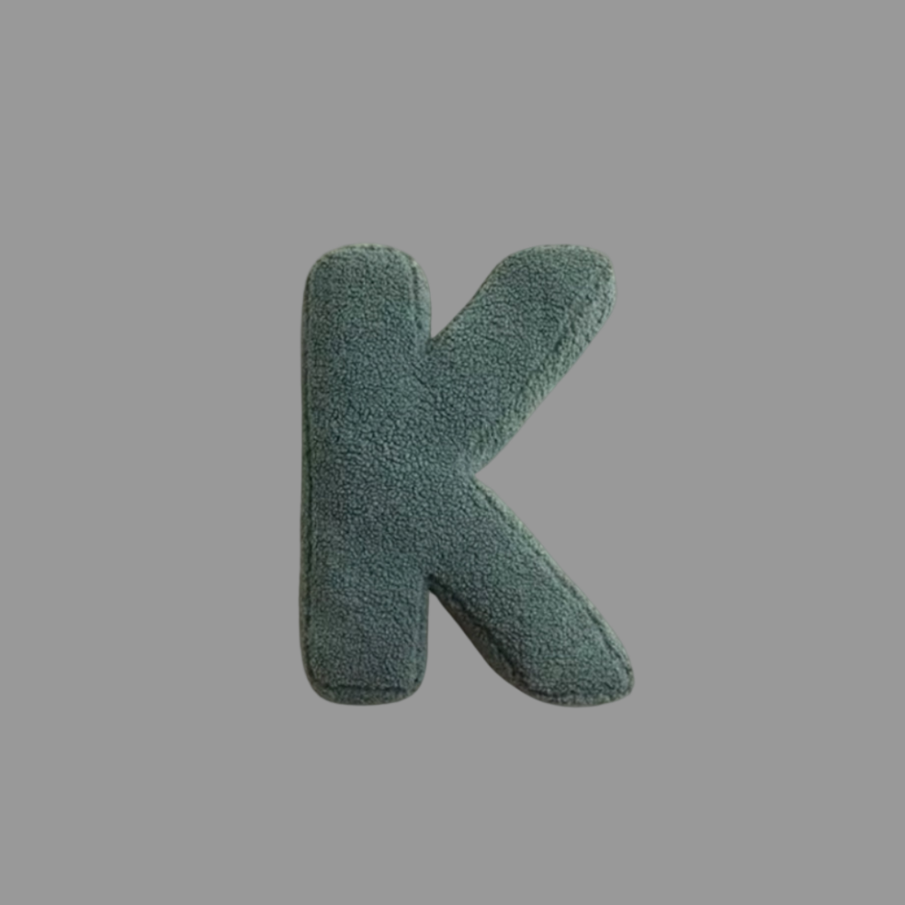 Coussin décoratif en velours – Forme de lettre – Alphabet complet