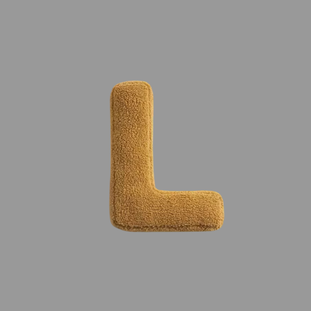 Coussin décoratif en velours – Forme de lettre – Alphabet complet