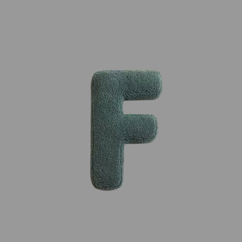 Coussin décoratif en velours – Forme de lettre – Alphabet complet