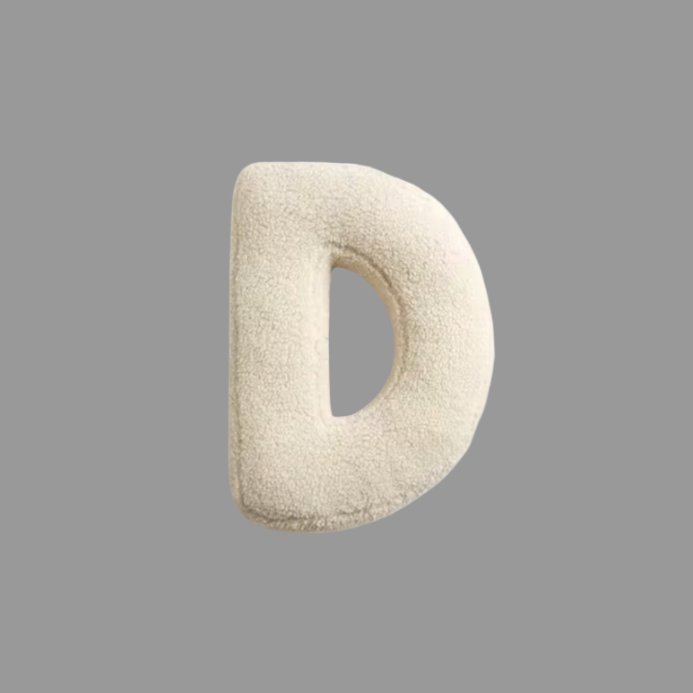 Coussin décoratif en velours – Forme de lettre – Alphabet complet