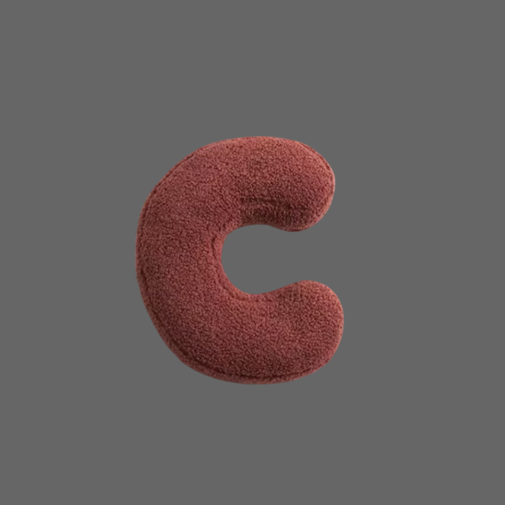 Coussin décoratif en velours – Forme de lettre – Alphabet complet