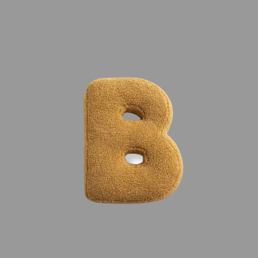 Coussin décoratif en velours – Forme de lettre – Alphabet complet