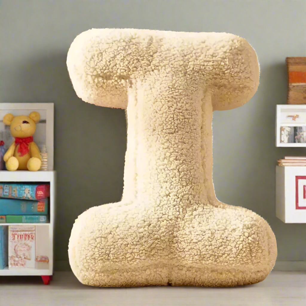 Coussin décoratif en velours – Forme de lettre – Alphabet complet