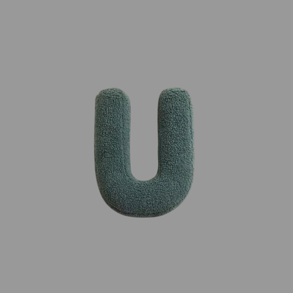 Coussin décoratif en velours – Forme de lettre – Alphabet complet