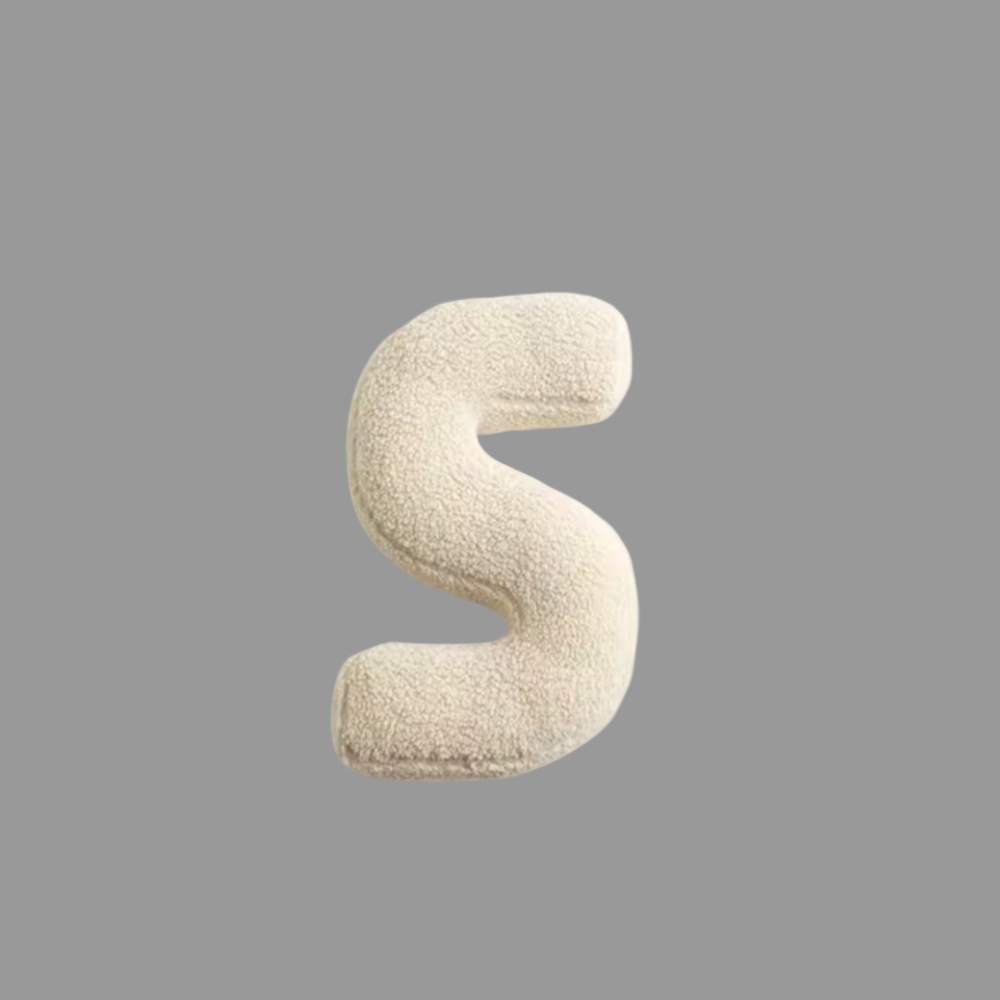 Coussin décoratif en velours – Forme de lettre – Alphabet complet