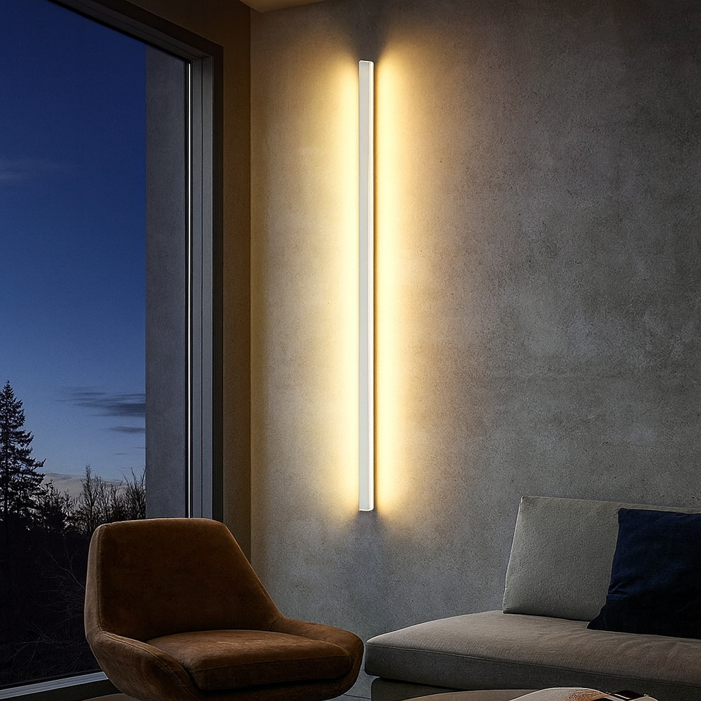 Applique murale LED intérieure – Barre longue 100 cm – Aluminium et acrylique – Blanc – 3 températures de couleur