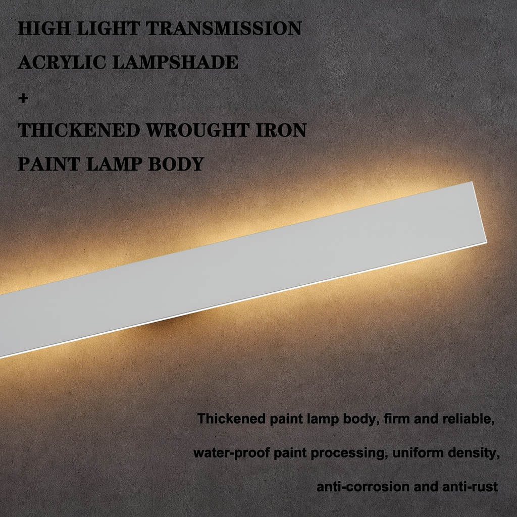 Applique murale LED intérieure – Barre longue 100 cm – Aluminium et acrylique – Blanc – 3 températures de couleur