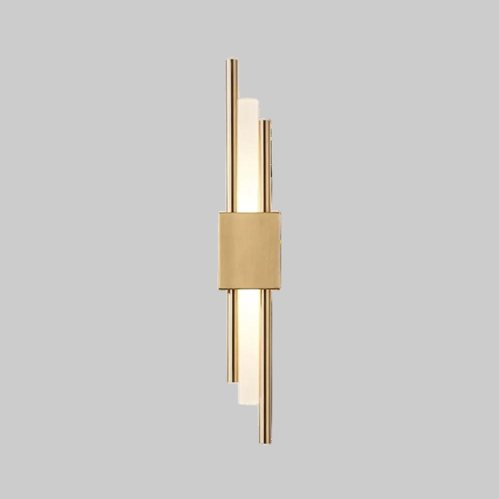 Applique murale en métal et marbre – Blanc, vert et or – LED intégrée