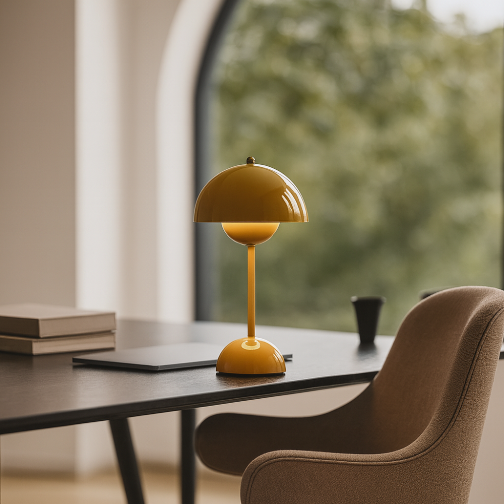 AuroraGlo – Lampe de table LED sans fil – Design moderne – Flowerpot V2 – 3 niveaux de luminosité