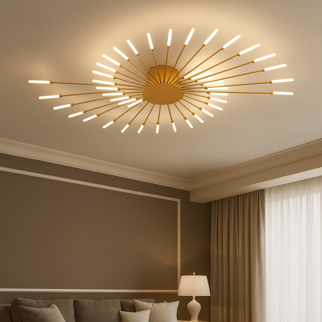 Birgit – Lustre en Métal et Verre – Forme Éventail Moderne – Éclairage Élégant pour Salon et Salle à Manger