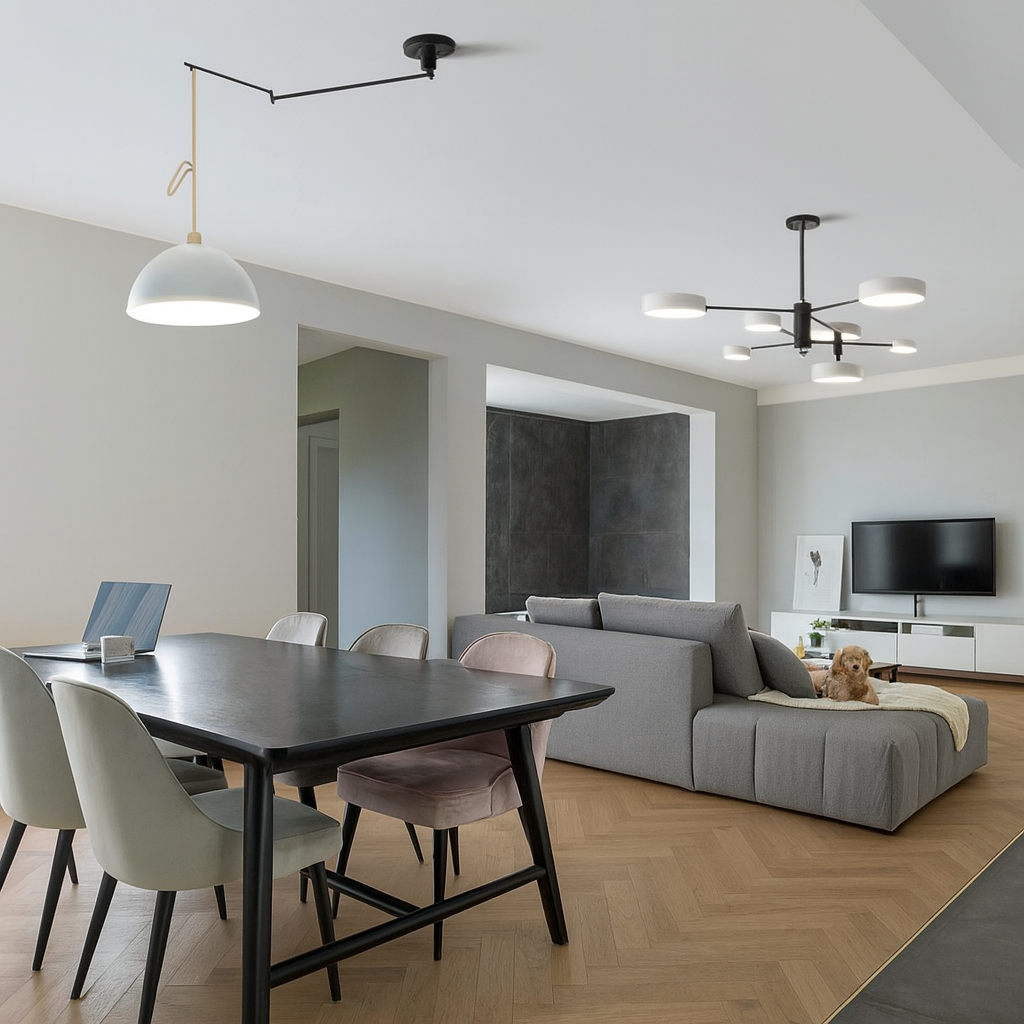 Contemporarygleam – Luminaire réglable moderne – Applique ou plafonnier – Métal – Noir