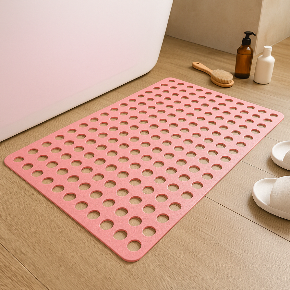 Dione – Tapis de douche antidérapant de luxe – Ventouses puissantes et séchage rapide – Sécurité et confort quotidien