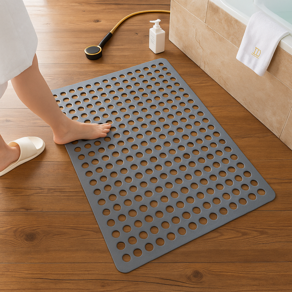 Dione – Tapis de douche antidérapant de luxe – Ventouses puissantes et séchage rapide – Sécurité et confort quotidien