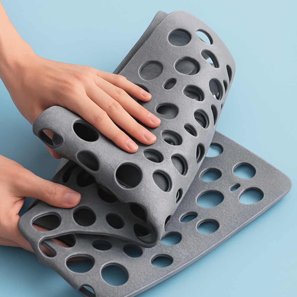 Dione – Tapis de douche antidérapant de luxe – Ventouses puissantes et séchage rapide – Sécurité et confort quotidien