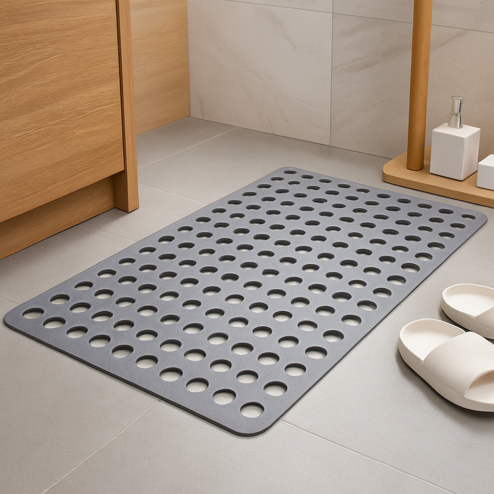 Dione – Tapis de douche antidérapant de luxe – Ventouses puissantes et séchage rapide – Sécurité et confort quotidien