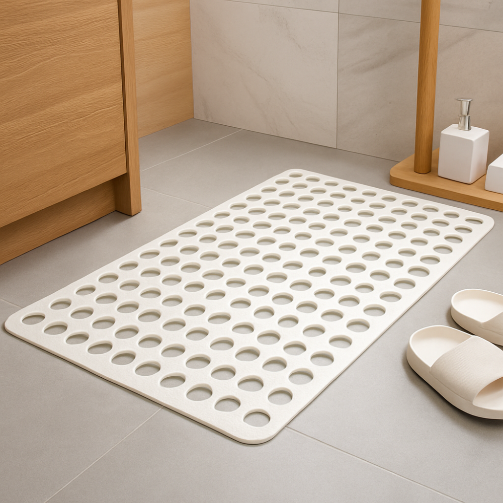 Dione – Tapis de douche antidérapant de luxe – Ventouses puissantes et séchage rapide – Sécurité et confort quotidien