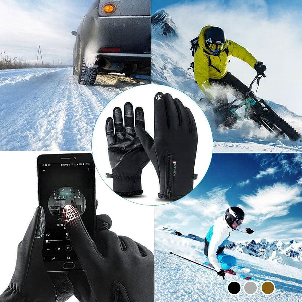 Maison Elvion – Gants thermiques imperméables – Compatibles avec les écrans tactiles – Doublure polaire chaude – Fermeture zippée pratique – Idéals pour les activités extérieures par temps froid