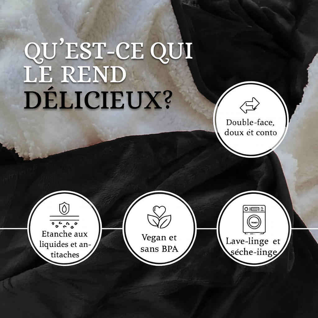 Maison Elvion – Couverture imperméable multifonction – Douce, confortable et facile d’entretien – Protection du lit, du canapé ou du sol contre les liquides et les salissures