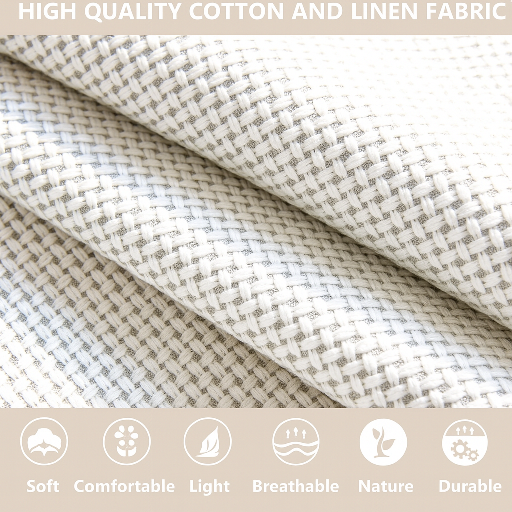 Housse de canapé universelle antidérapante – Coton et lin – Beige kaki – Pour canapés droits et d’angle