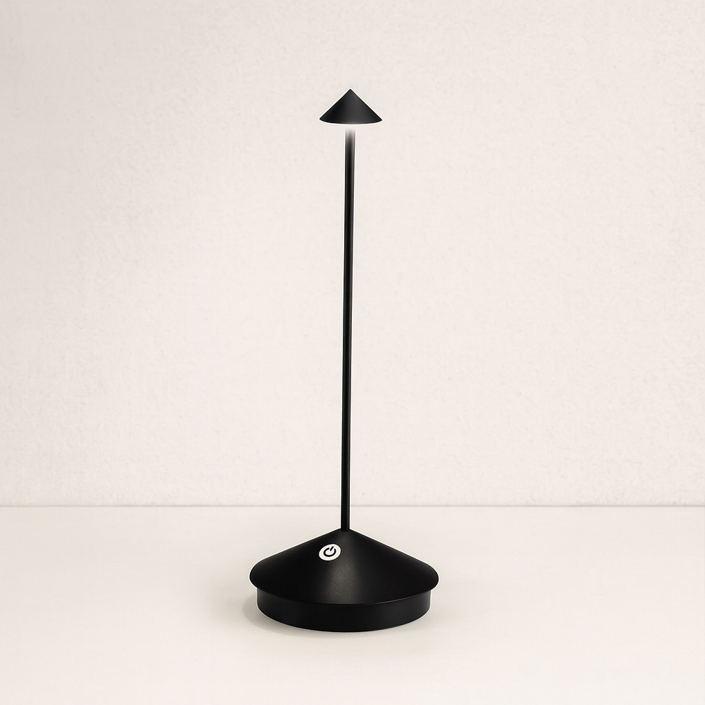 Lampe de table LED moderne – Sans fil et rechargeable – Éclairage dimmable – Design élégant et résistant à l’eau – Utilisation intérieure et extérieure