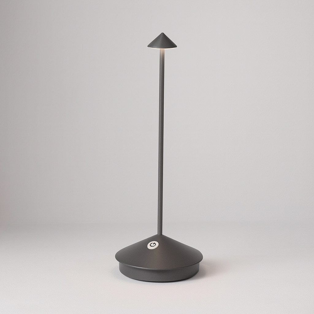Lampe de table LED moderne – Sans fil et rechargeable – Éclairage dimmable – Design élégant et résistant à l’eau – Utilisation intérieure et extérieure