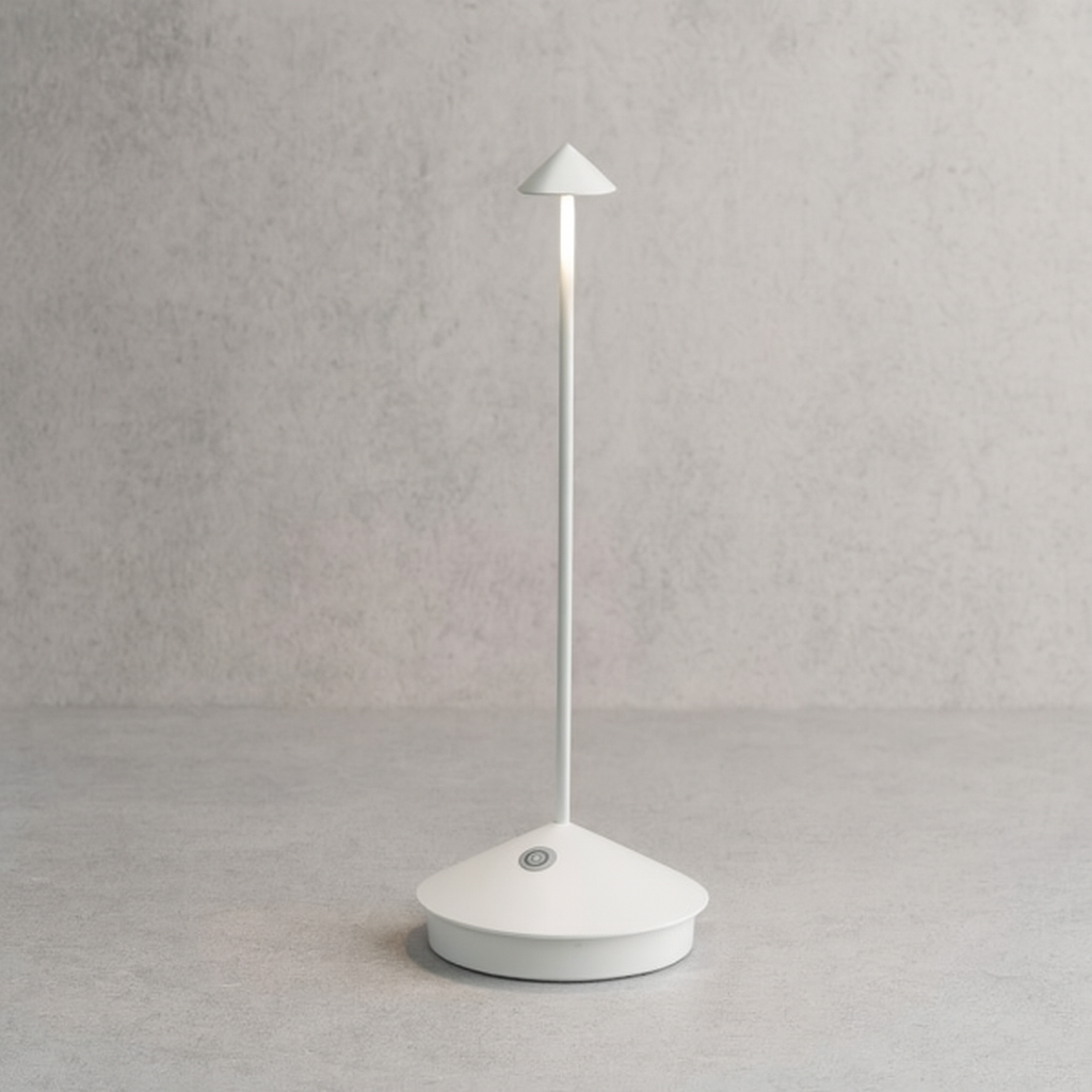 Lampe de table LED moderne – Sans fil et rechargeable – Éclairage dimmable – Design élégant et résistant à l’eau – Utilisation intérieure et extérieure