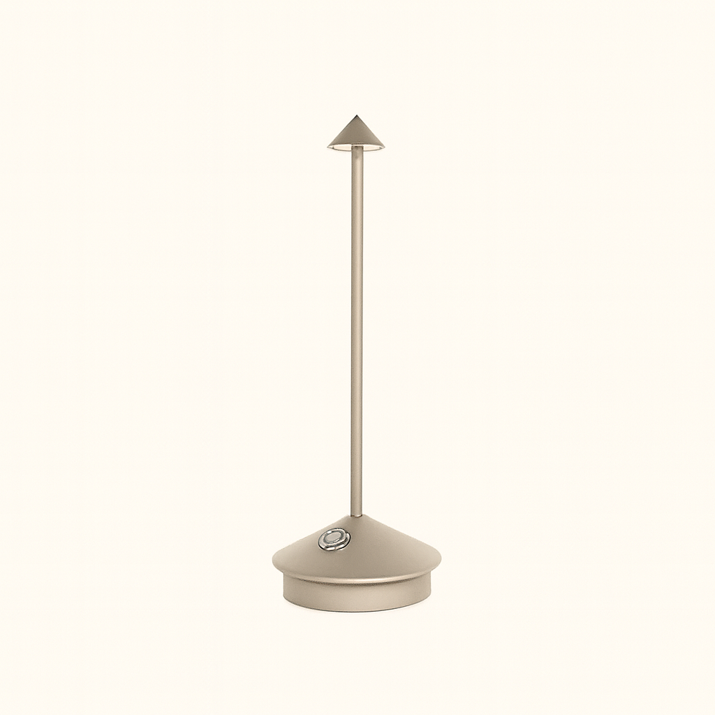 Lampe de table LED moderne – Sans fil et rechargeable – Éclairage dimmable – Design élégant et résistant à l’eau – Utilisation intérieure et extérieure