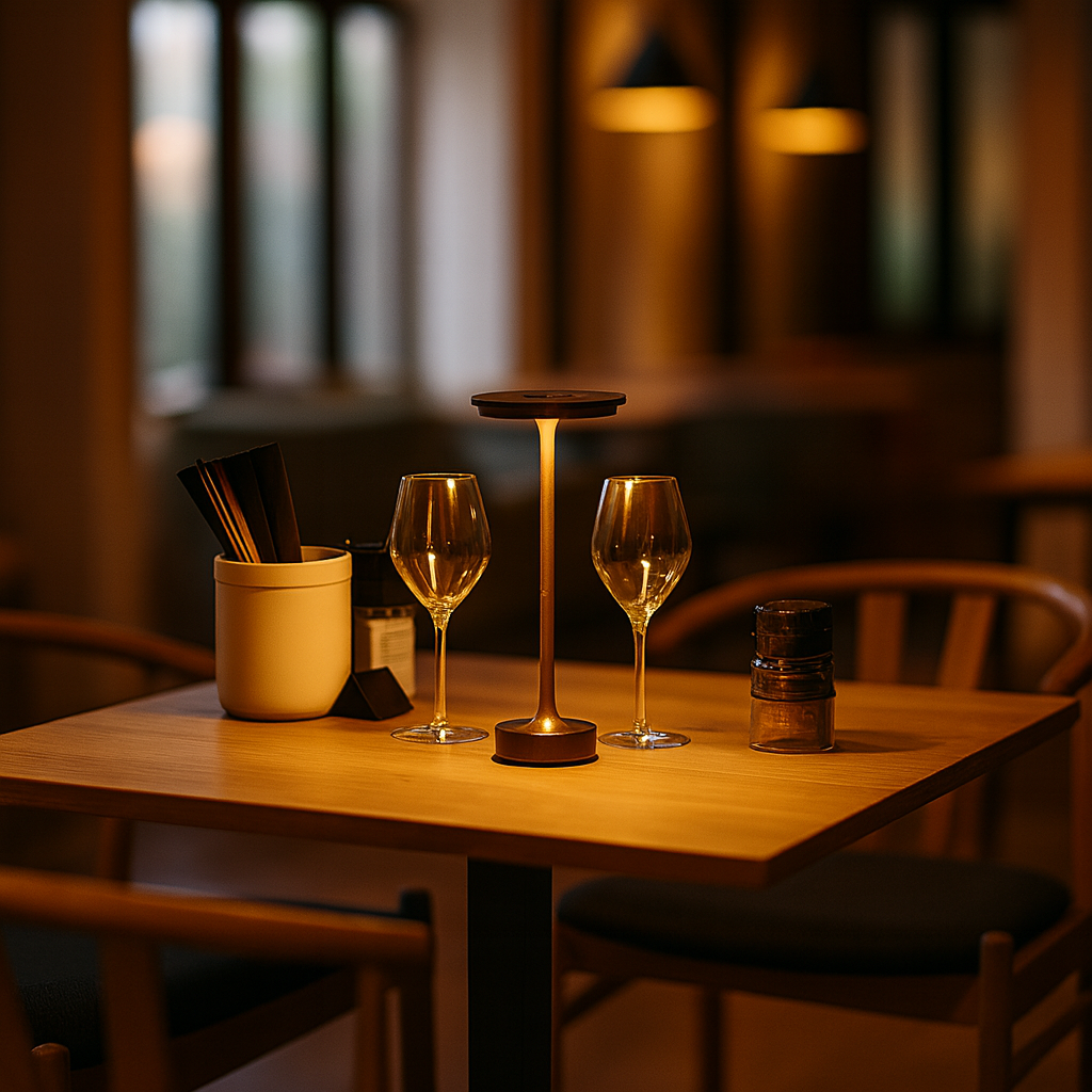 Maison Elvion – Lampe de table LED moderne – Finition or, argent et noir – Commande tactile à 3 niveaux de luminosité – Rechargeable par USB-C – Design en aluminium durable