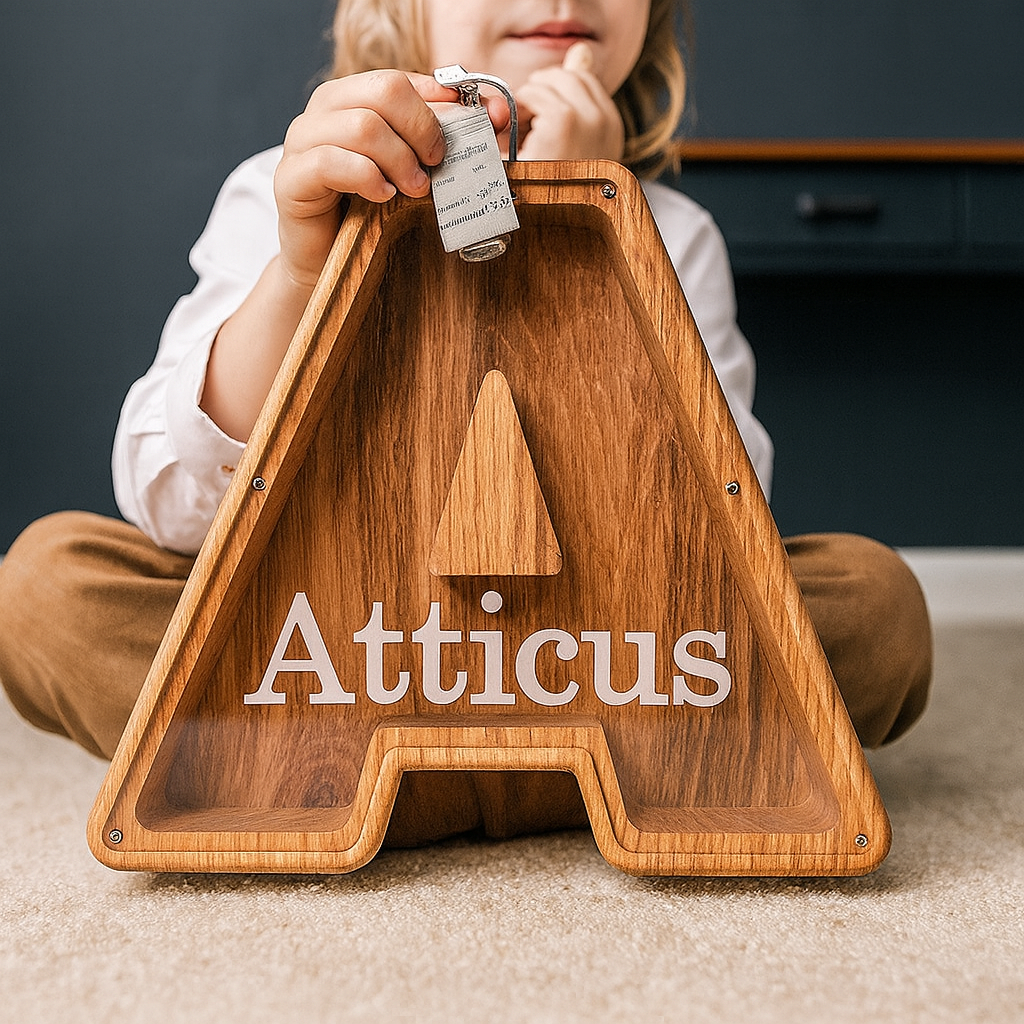 MOLOO – Tirelire Personnalisée Blanche – Design Épuré et Robuste – Cadeau Unique pour Enfants et Adultes