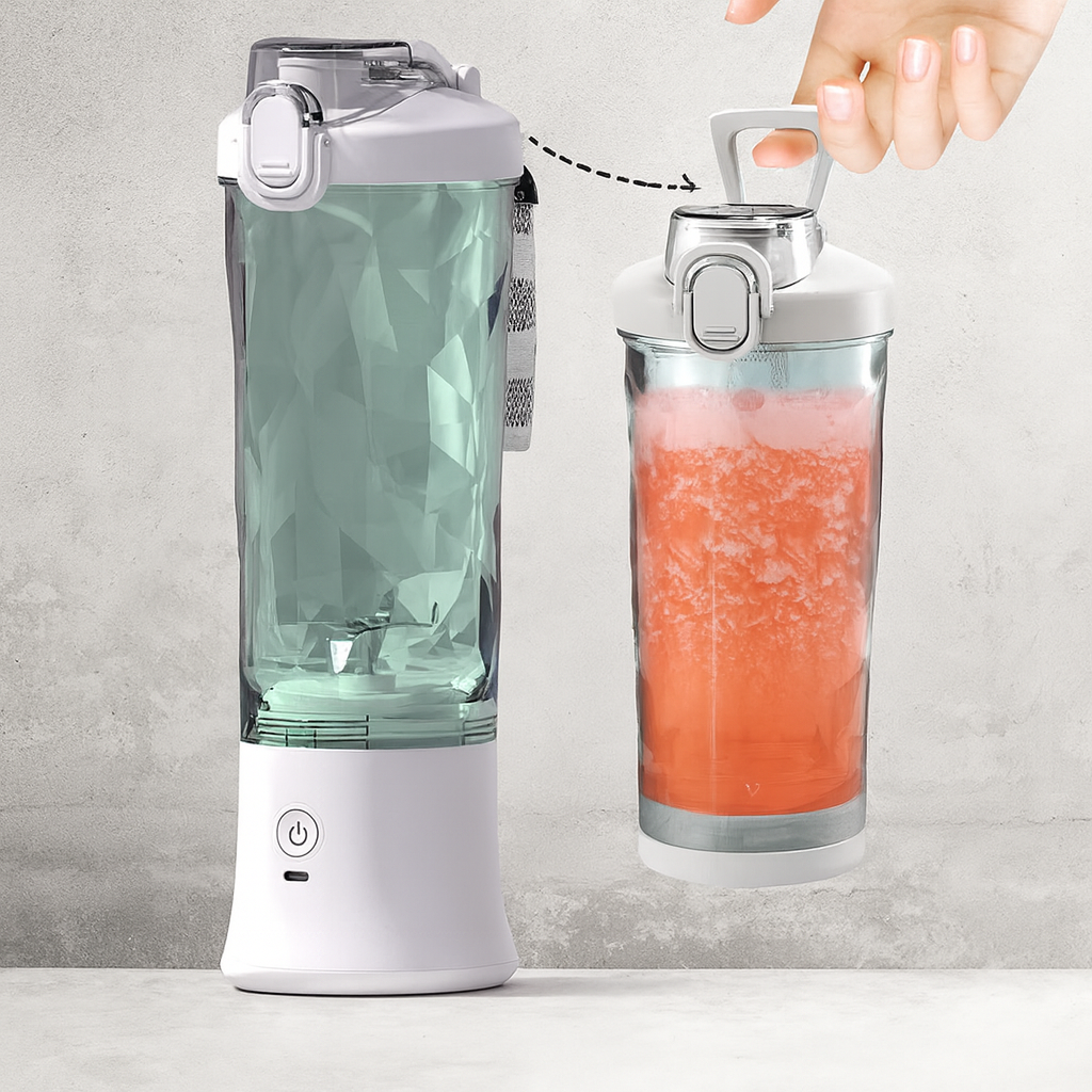 Maison Elvion – Mixeur portable pour smoothies – Rechargeable par USB – Capacité 600 ml – Batterie 4000 mAh – Gobelet sans BPA et design compact pour la maison, le bureau ou les déplacements