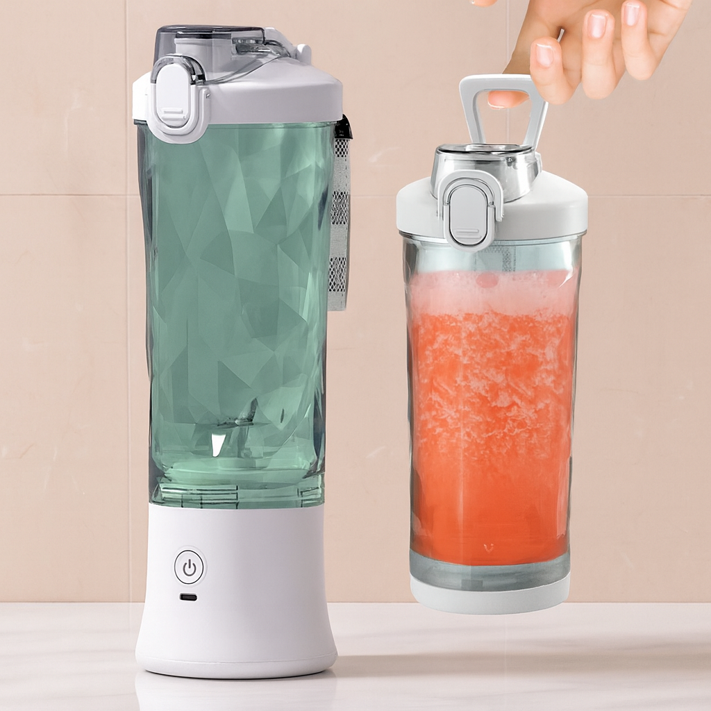 Maison Elvion – Mixeur portable pour smoothies – Rechargeable par USB – Capacité 600 ml – Batterie 4000 mAh – Gobelet sans BPA et design compact pour la maison, le bureau ou les déplacements
