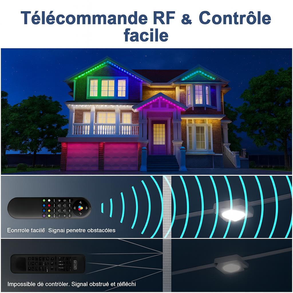 Novostella Vitopia – Guirlande LED extérieure intelligente RGBIC – Lumière multicolore permanente – Contrôle via app, télécommande et voix – Étanche