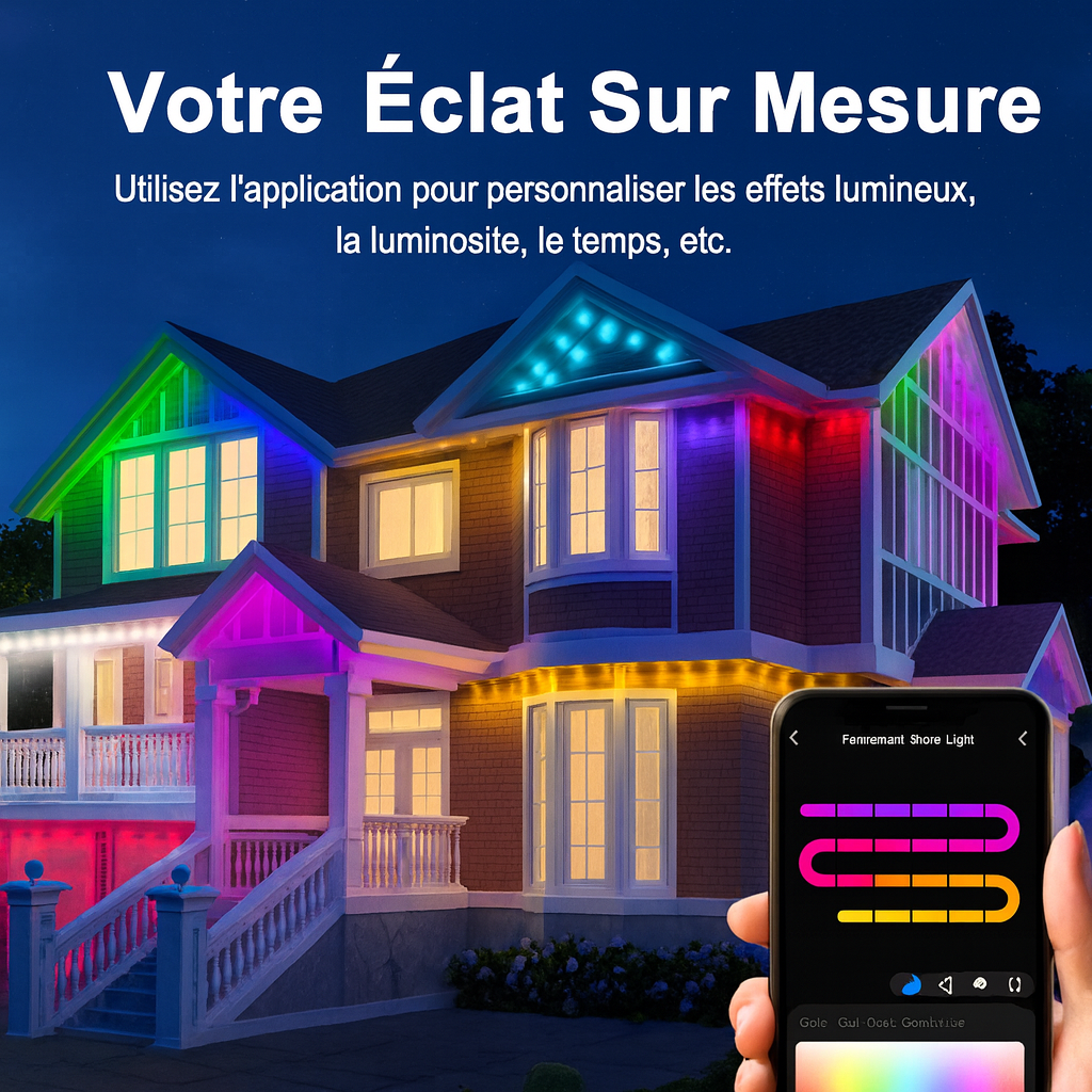 Novostella Vitopia – Guirlande LED extérieure intelligente RGBIC – Lumière multicolore permanente – Contrôle via app, télécommande et voix – Étanche