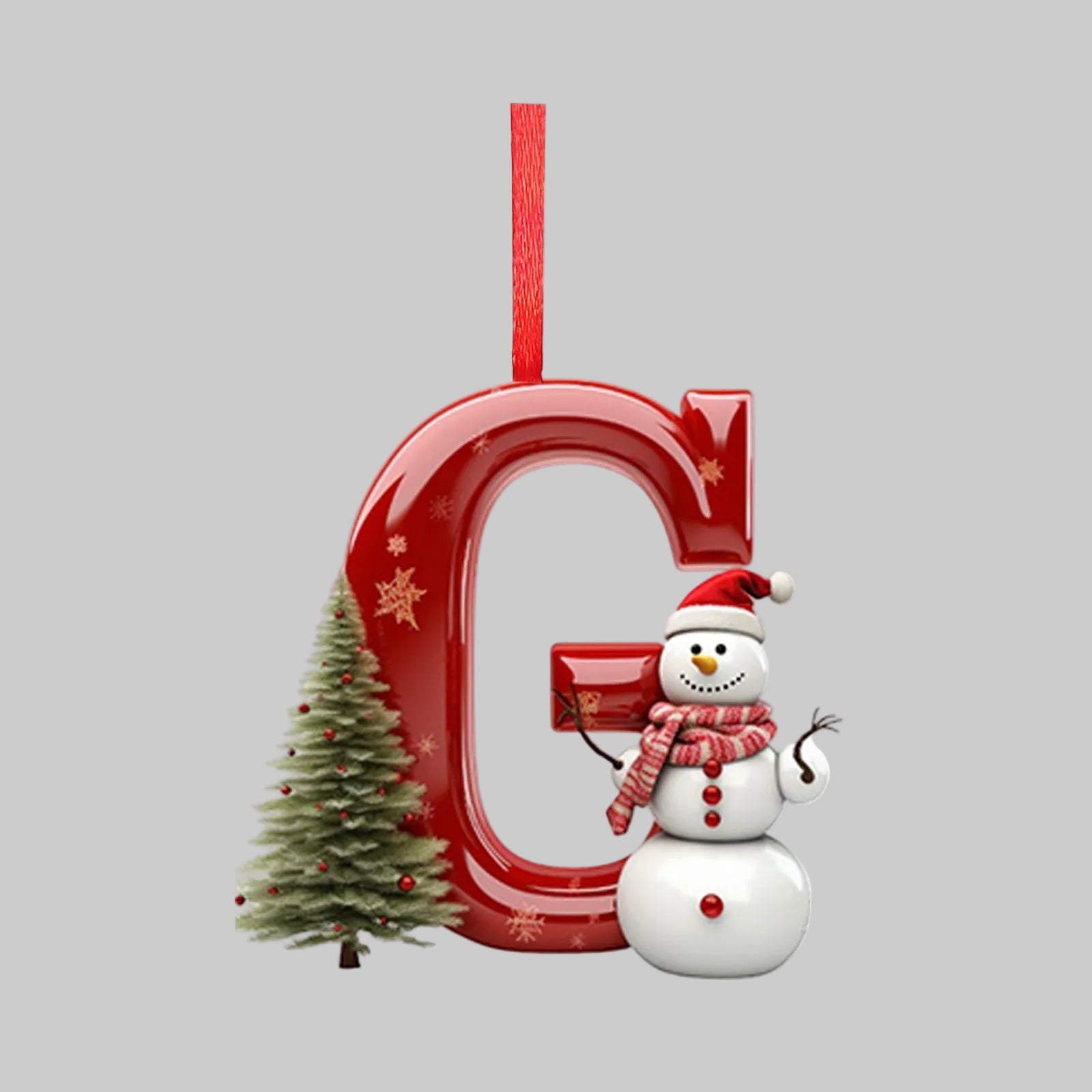 Ornements lettres de Noël en acrylique A-Z – 26 pièces – Suspendus pour arbre, décoration intérieure et festive – Noël 2025