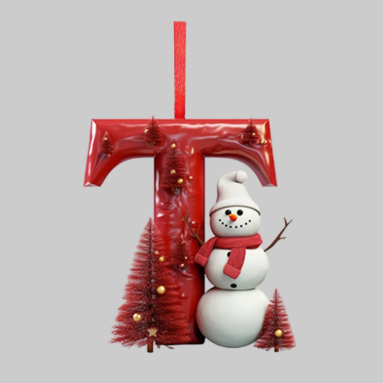 Ornements lettres de Noël en acrylique A-Z – 26 pièces – Suspendus pour arbre, décoration intérieure et festive – Noël 2025