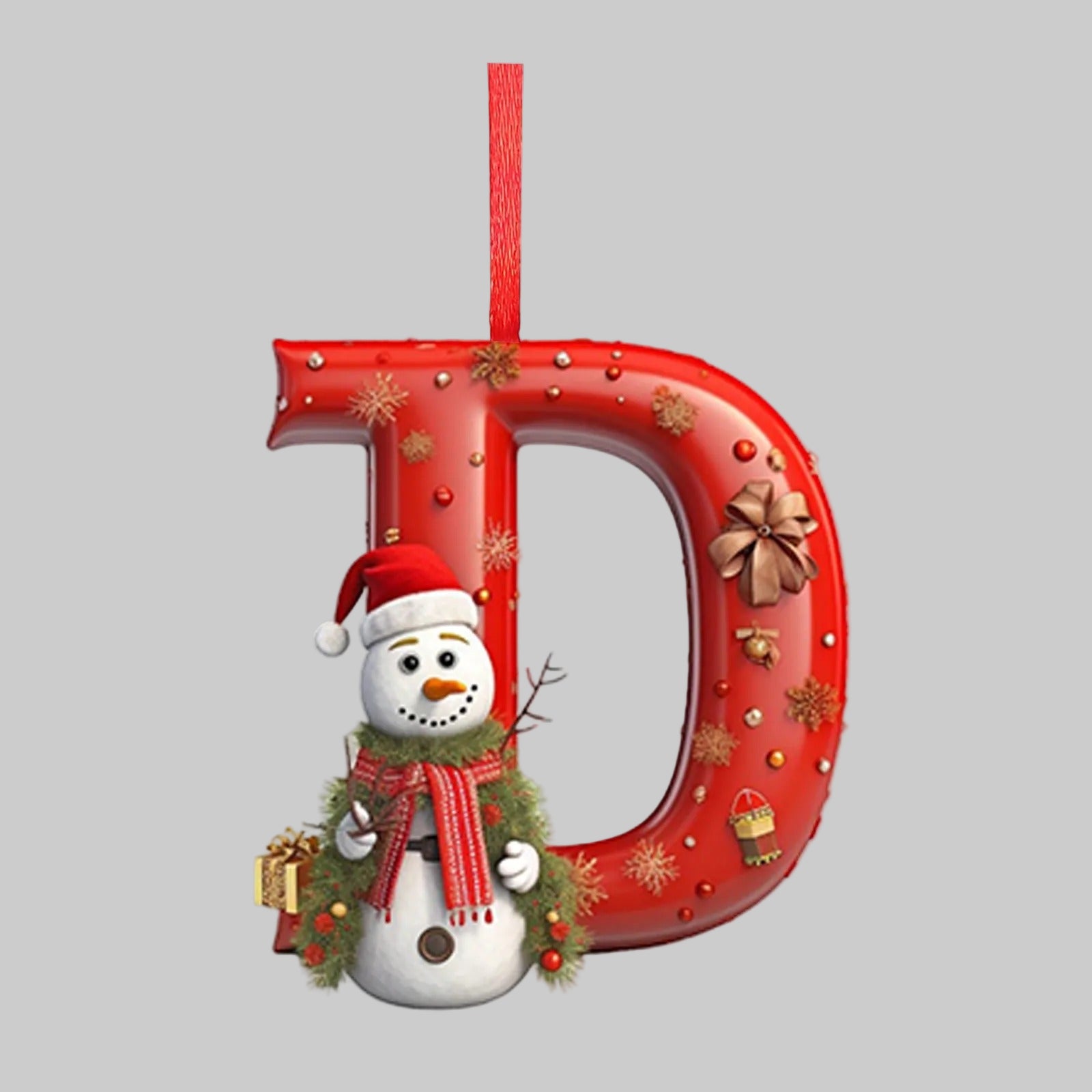 Ornements lettres de Noël en acrylique A-Z – 26 pièces – Suspendus pour arbre, décoration intérieure et festive – Noël 2025