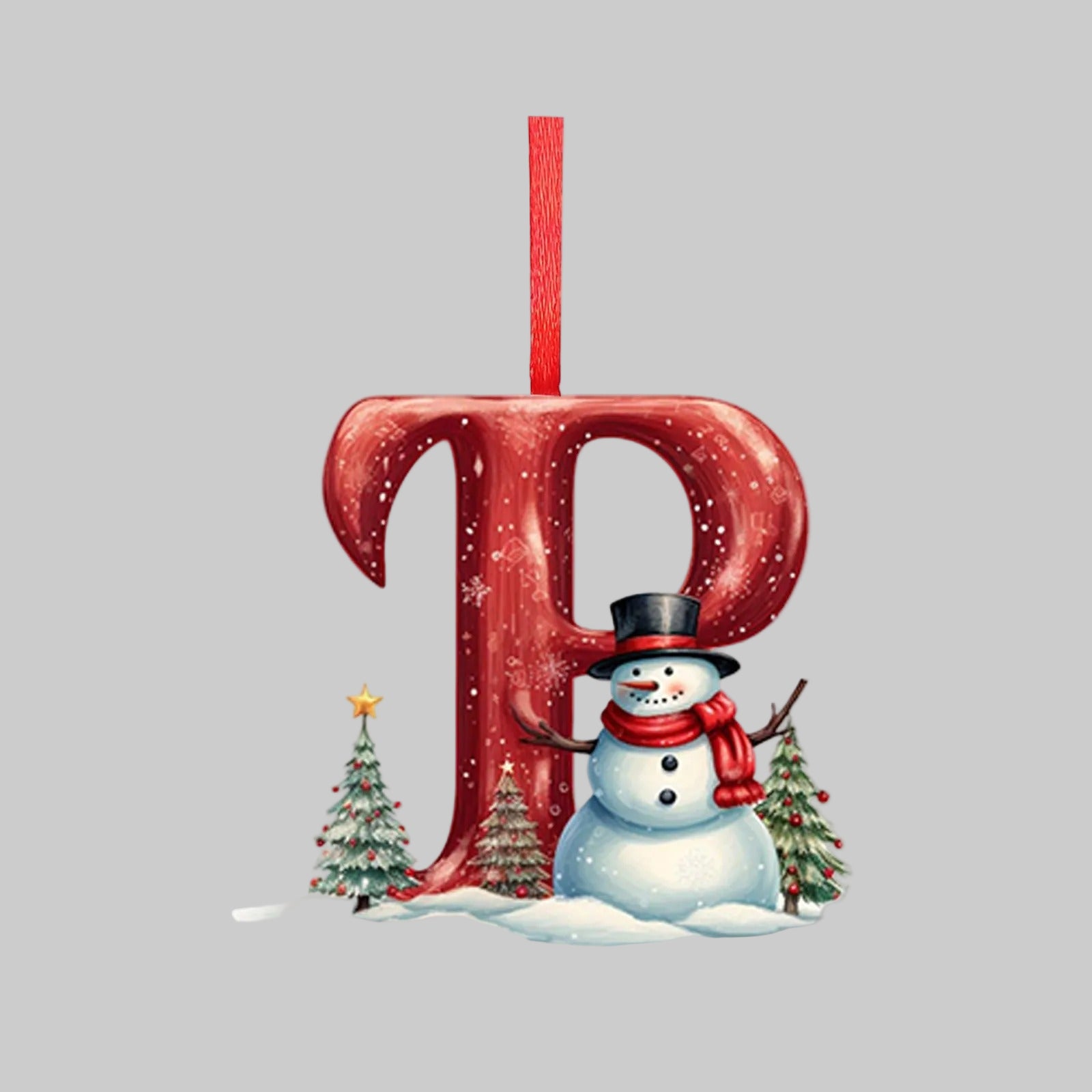 Ornements lettres de Noël en acrylique A-Z – 26 pièces – Suspendus pour arbre, décoration intérieure et festive – Noël 2025