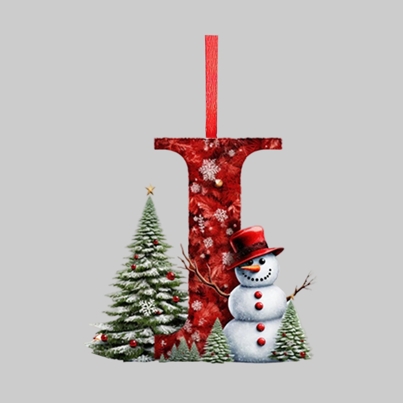 Ornements lettres de Noël en acrylique A-Z – 26 pièces – Suspendus pour arbre, décoration intérieure et festive – Noël 2025