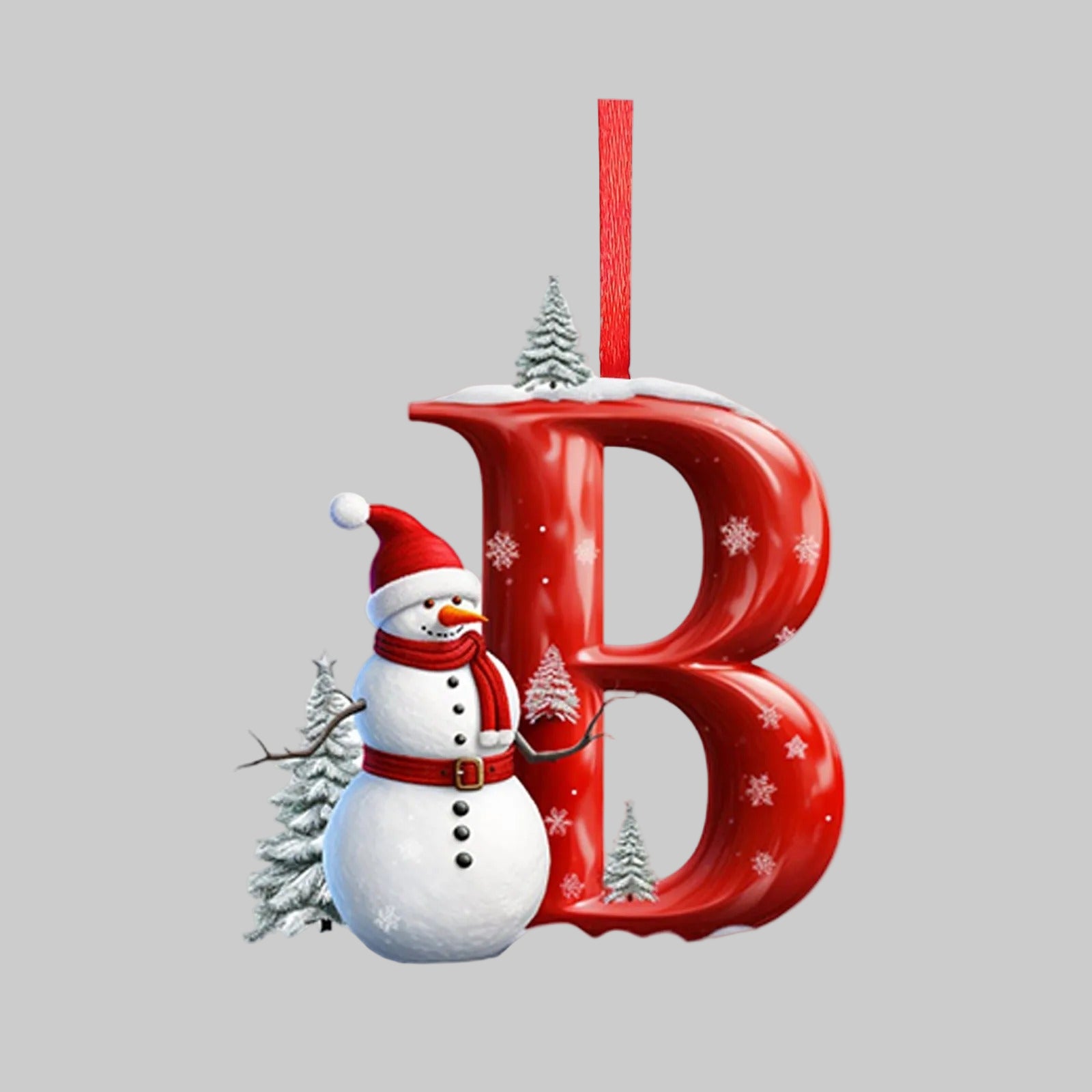 Ornements lettres de Noël en acrylique A-Z – 26 pièces – Suspendus pour arbre, décoration intérieure et festive – Noël 2025