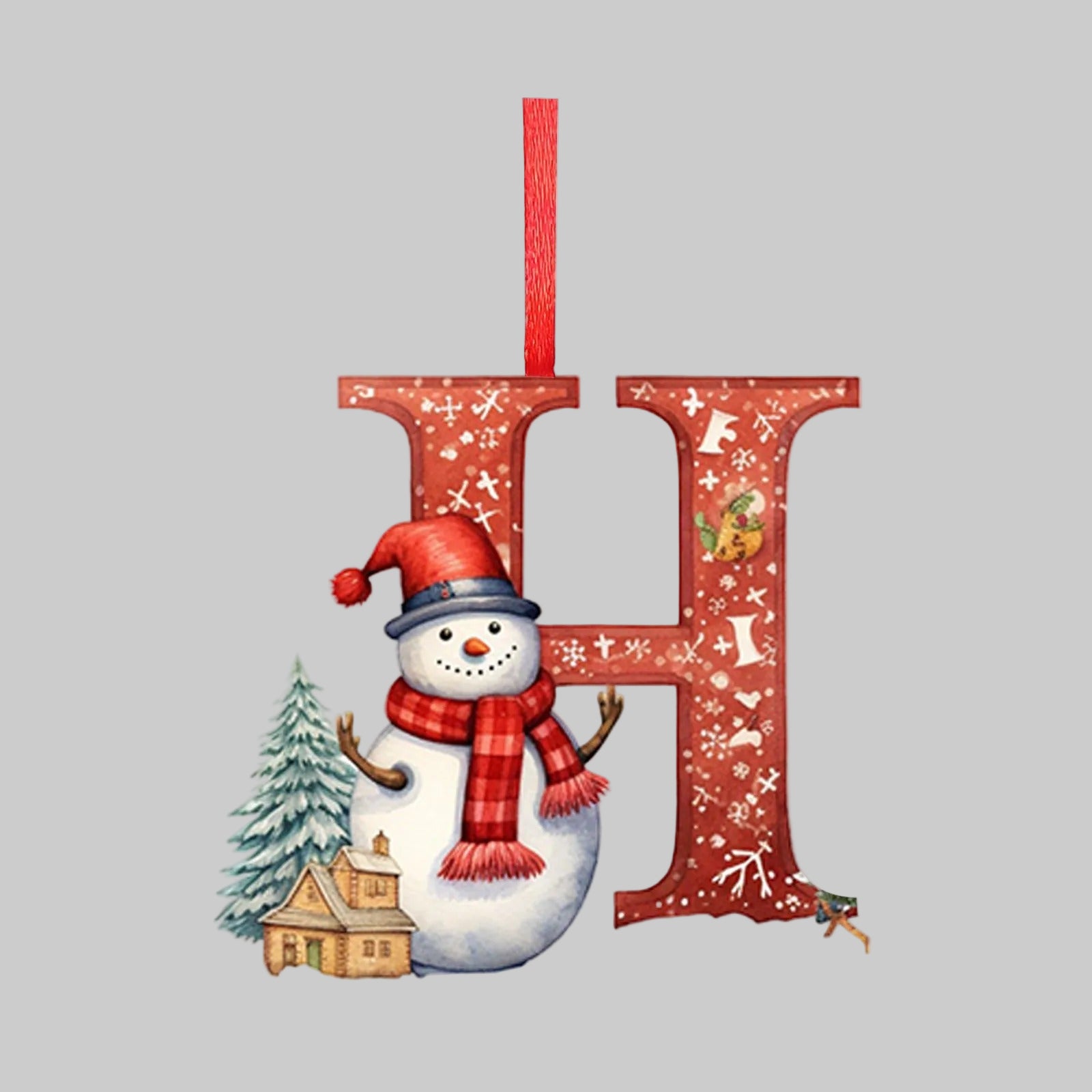 Ornements lettres de Noël en acrylique A-Z – 26 pièces – Suspendus pour arbre, décoration intérieure et festive – Noël 2025