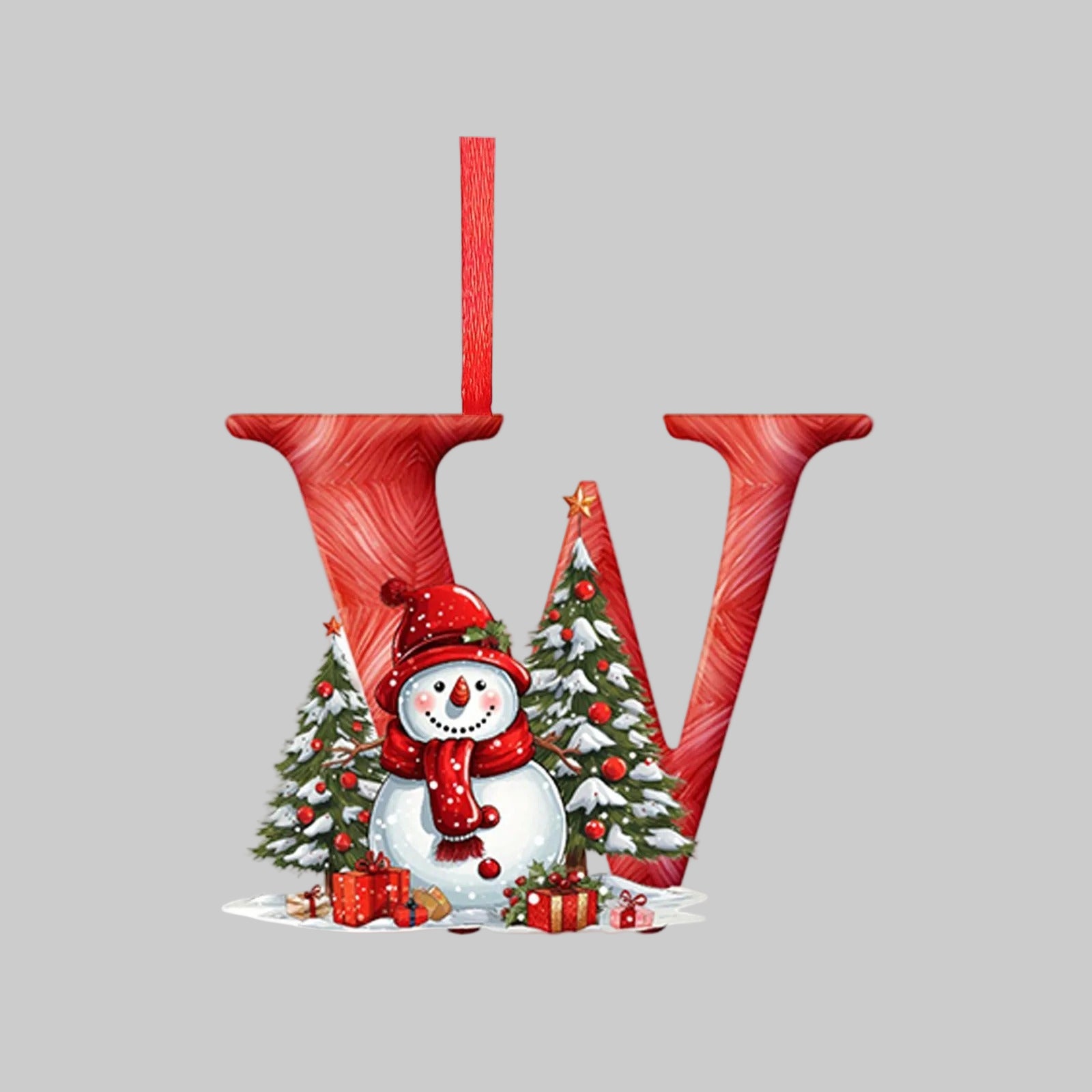 Ornements lettres de Noël en acrylique A-Z – 26 pièces – Suspendus pour arbre, décoration intérieure et festive – Noël 2025