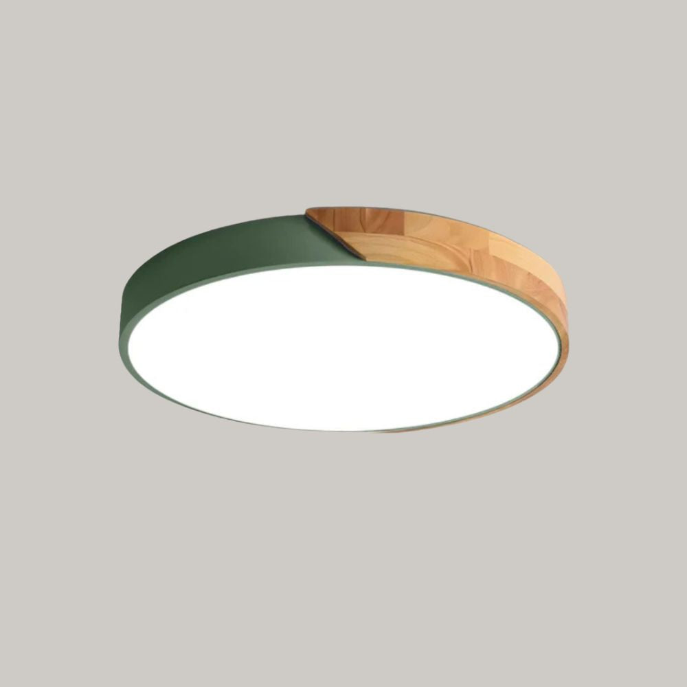 Plafonnier LED en bois – Design scandinave naturel – Éclairage blanc froid – Structure bois et acrylique – Ø 23 cm ou Ø 30 cm – Installation plafond facile