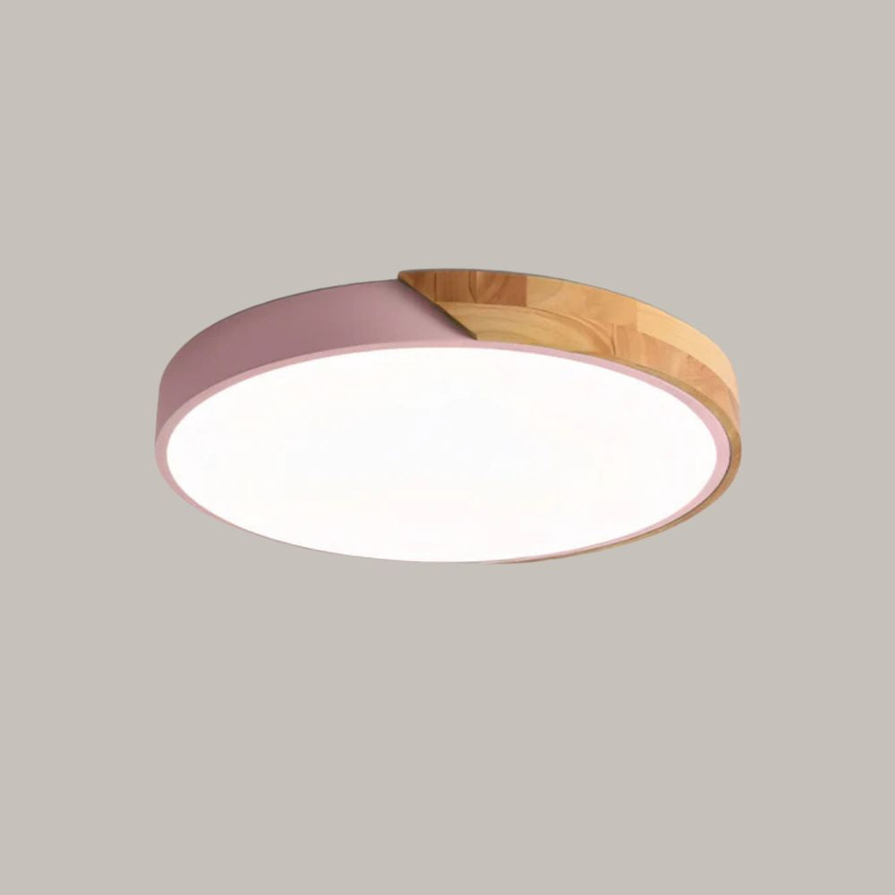 Plafonnier LED en bois – Design scandinave naturel – Éclairage blanc froid – Structure bois et acrylique – Ø 23 cm ou Ø 30 cm – Installation plafond facile
