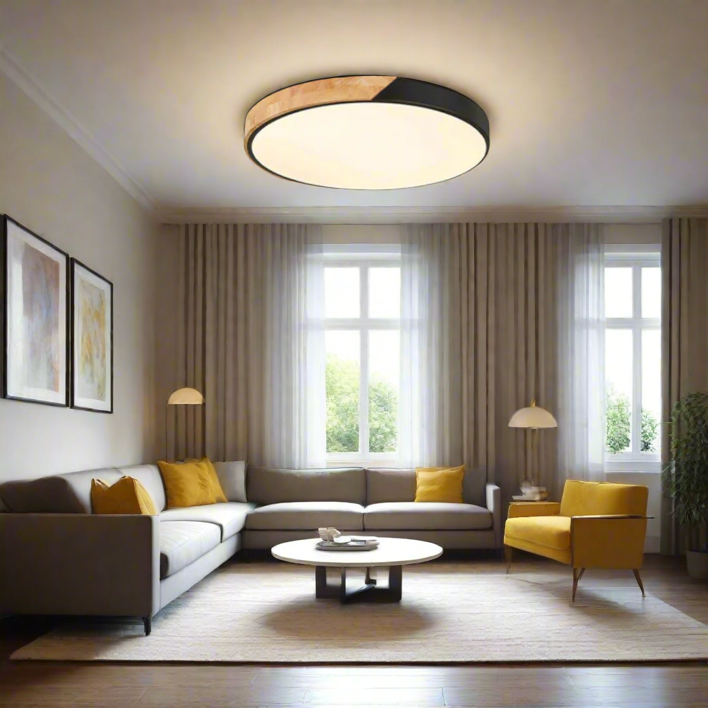 Plafonnier LED en bois – Design scandinave naturel – Éclairage blanc froid – Structure bois et acrylique – Ø 23 cm ou Ø 30 cm – Installation plafond facile