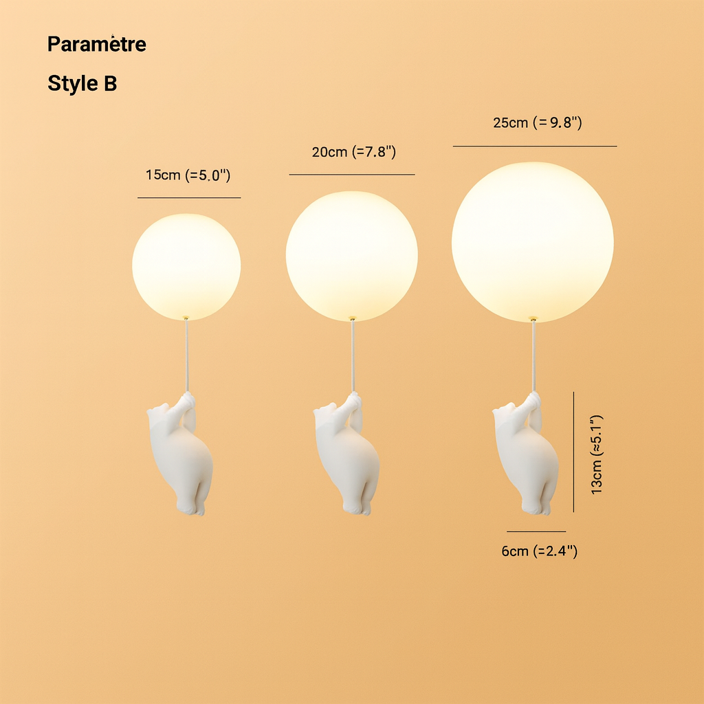 Maison Elvion – Plafonnier pour enfants avec ours et ballon – Design CloudBear – LED intégrée 3000K – Éclairage décoratif pour chambre d’enfant – Ø40 cm