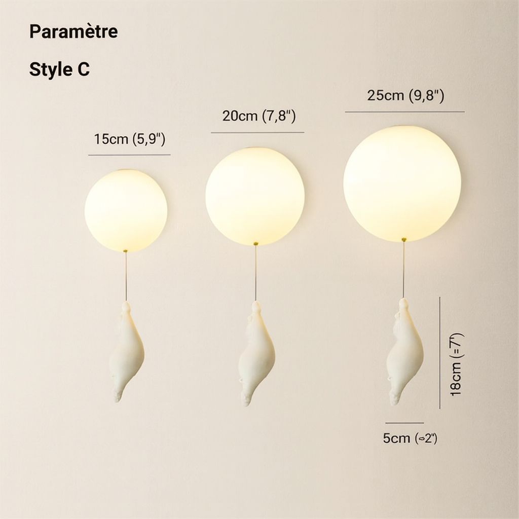 Maison Elvion – Plafonnier pour enfants avec ours et ballon – Design CloudBear – LED intégrée 3000K – Éclairage décoratif pour chambre d’enfant – Ø40 cm