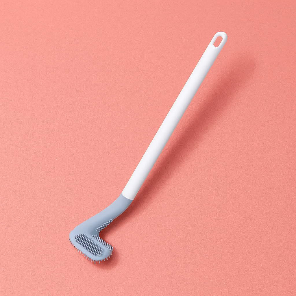 SmartBrush – Brosse de toilette intelligente – Tête flexible en L – Poils en TPR anti-saleté – Support mural sans perçage